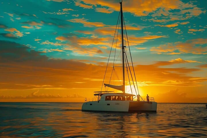 Experience the true Pura Vida lifestyle with a stunning sunset over the Pacific on your Costa Rica Catamaran Private Sunset Tour!