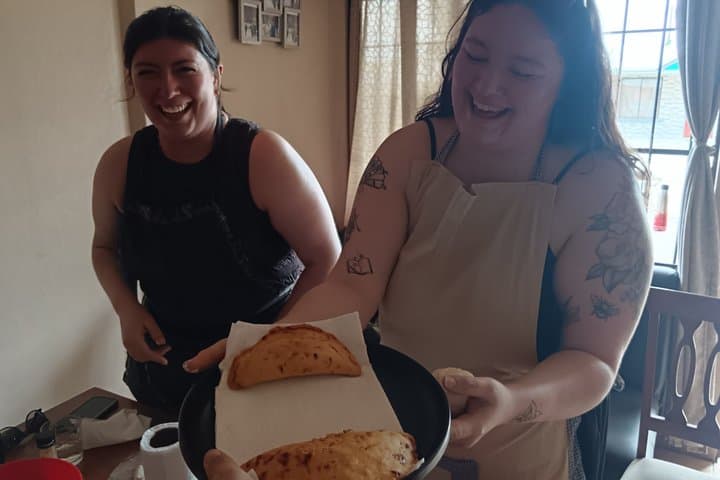 Traditional cooking class with a local family