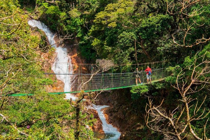 5 in 1 sloth, Rainforest, waterfalls, hanging bridges, volcanic activity tour.