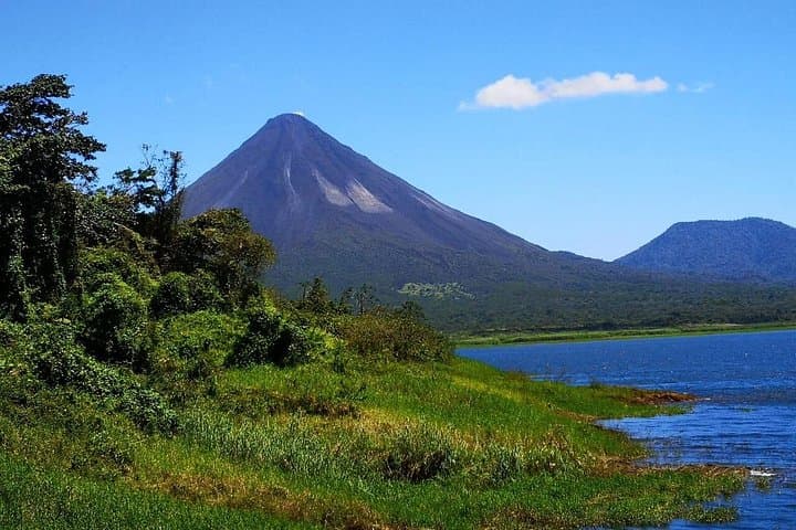 View of the Arenal Volcano fron the base of Arenal Lake