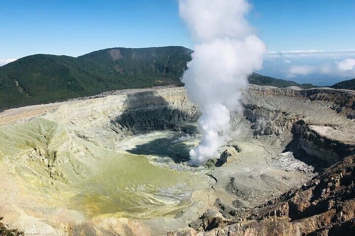You can watch the crater of the volcano closely.