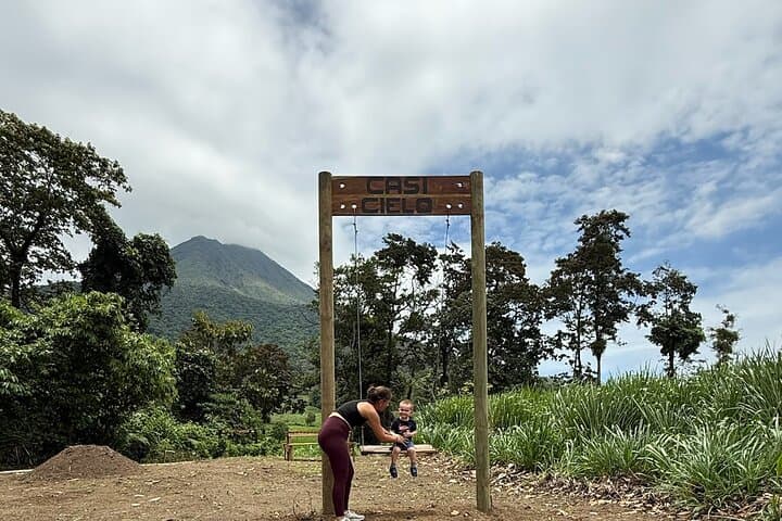 The perfect swing right in front of the volcano for perfect pictures